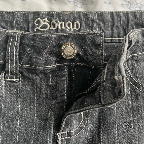 Y2K authentic Bongo black pinstripe mini skirt - Picture 2 of 4